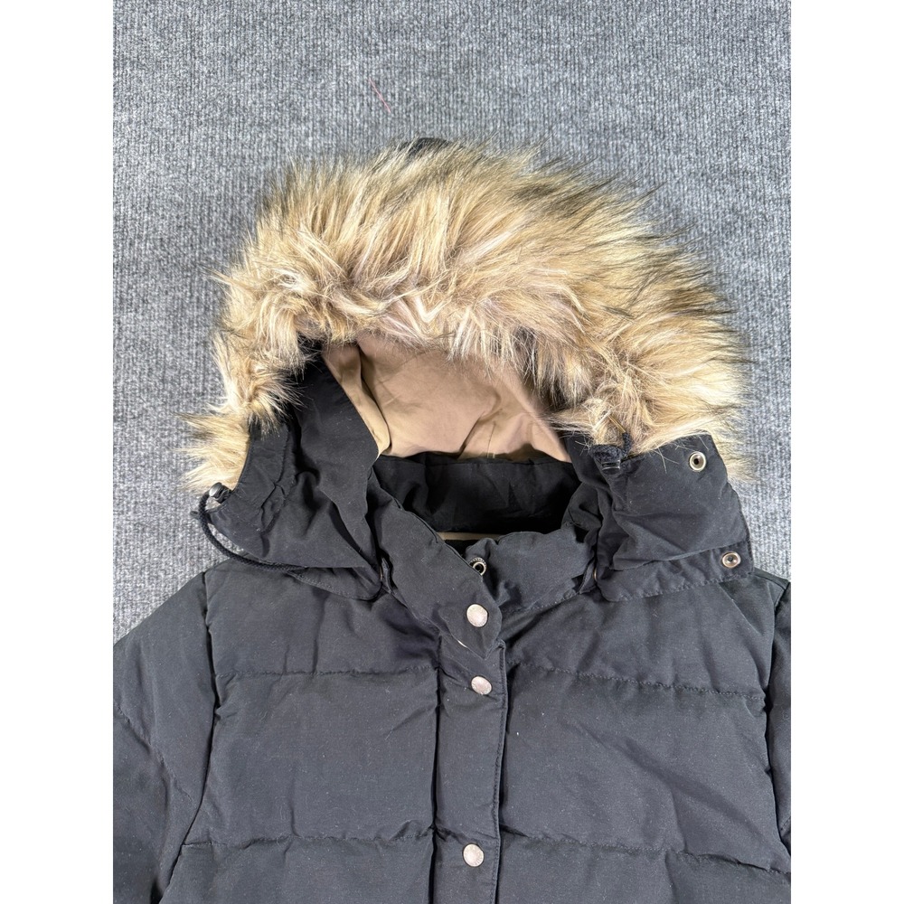 Denim & Supply Ralph Lauren Puffer Parka Jacket Womens XL Black Hooded Faux Fur - Picture 2 of 14